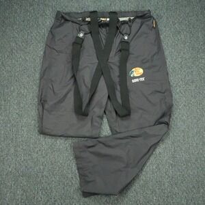 Bass Pro Shops Pants Mens XL Gray Gore Tex Bibs Waterproof Suspenders Fishing